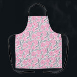 Delantal Patrón floral abstracto rosa boho<br><div class="desc">Escaparate de Boho con ilustracion de flores rosadas a mano de estilo moderno de mediados de siglo.</div>