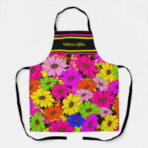 Patrón floral Apron de impresión todo sobre