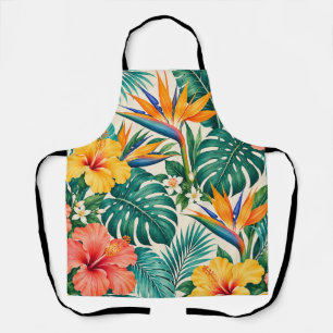 Delantal Patrón floral botánico paraíso tropical