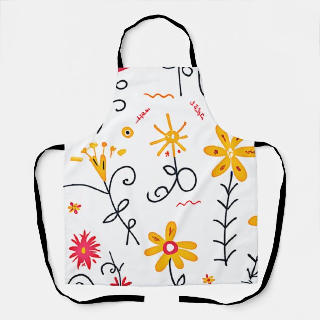 Delantal Patrón floral caprichoso (Anverso)