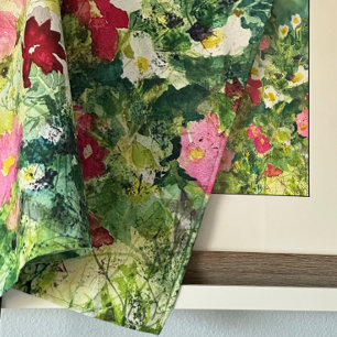 Delantal Patrón floral de acuarela de primavera