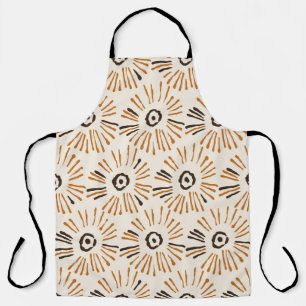 Delantal Patrón floral de batik geométrico sin foco en otoñ