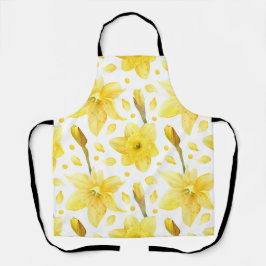 Delantal Patrón floral de jardín de primavera con narcisos