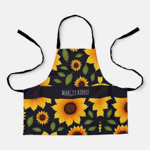 Delantal Patrón floral de la granja de girasoles