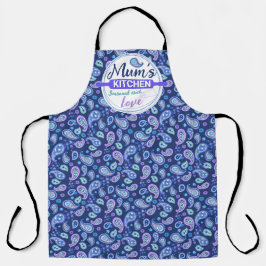 Delantal Patrón floral de Paisley - Azul