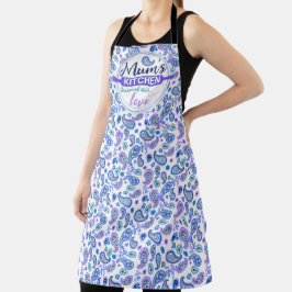 Delantal Patrón floral de Paisley - Blanco