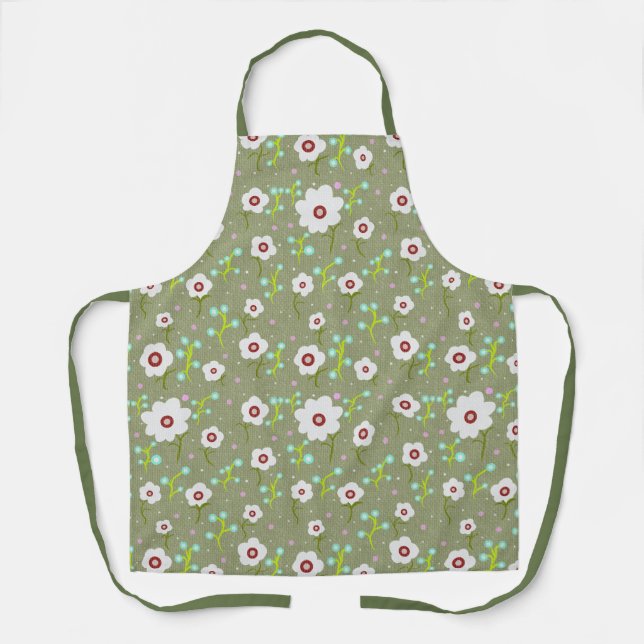 Delantal Patrón floral de primavera (Anverso)