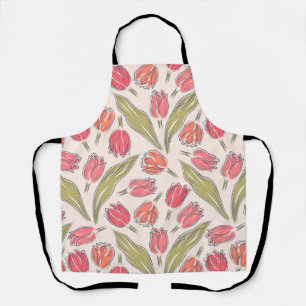 Delantal Patrón floral de tulipanes sin soldadura - Botánic