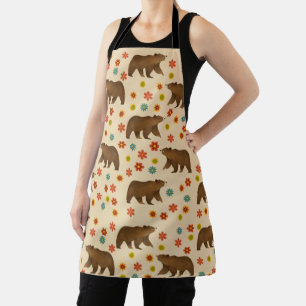 Delantal Patrón floral del oso
