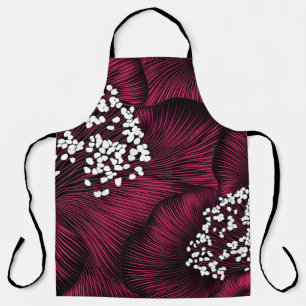 Delantal Patrón floral dibujado a mano con flores de cameli