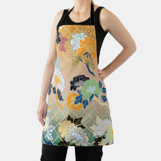 Delantal Patrón floral, diseño japonés