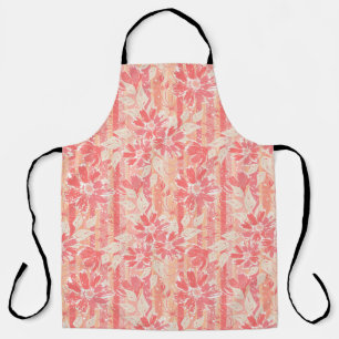 Delantal Patrón floral en tonos de melocotón de moda