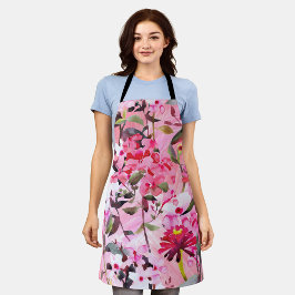 Delantal Patrón floral estético sin costuras