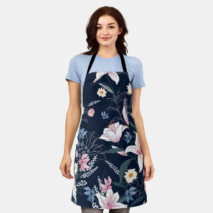 Delantal Patrón floral estético sin costuras