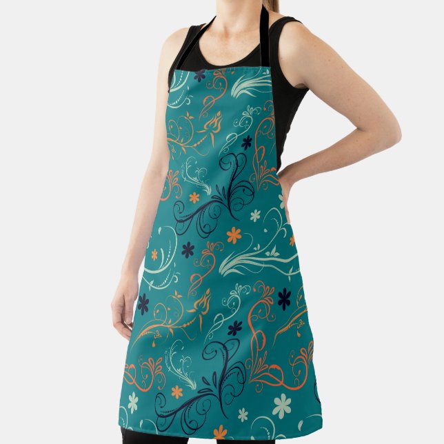 Delantal Patrón floral Estilo cocina Apron (in situ)