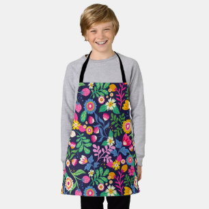 Delantal Patrón floral exótico pintado a mano