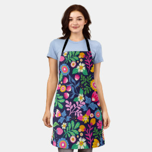 Delantal Patrón floral exótico pintado a mano