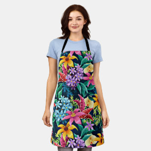 Delantal Patrón floral exótico pintado a mano-23001