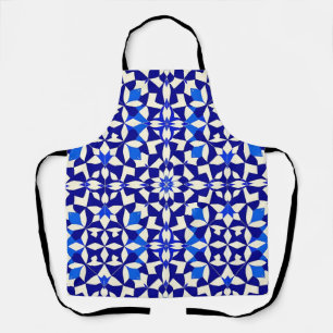 Delantal Patrón floral geométrico azul marino