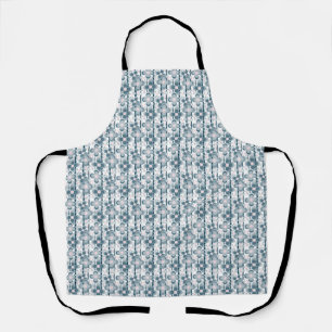 Delantal Patrón floral gris y blanco gris