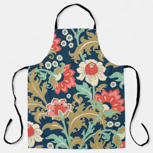 Delantal Patrón floral incoloro y sin fisuras en estilo fo