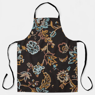 Delantal Patrón floral inmaculado. Textura dibujada a mano
