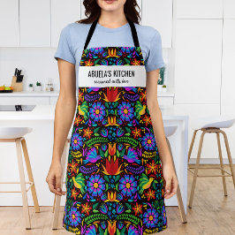 Delantal Patrón floral mexicano: Abuela, Personalizado de c
