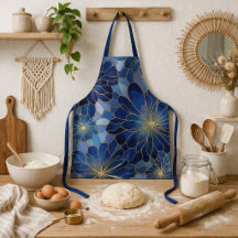 Patrón floral moderno de oro azul