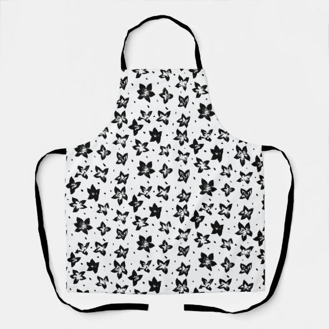 Delantal Patrón floral reconstruido - Gótico acromático (Anverso)