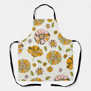 Delantal Patrón floral retro de los 70