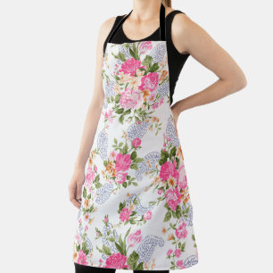 Delantal Patrón floral rosado