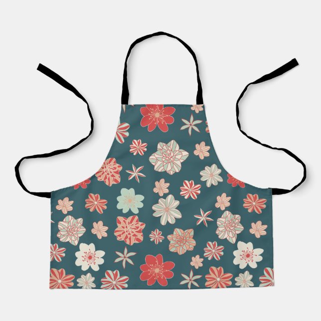 Delantal Patrón floral sin costuras  (Anverso)