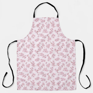 Delantal Patrón floral sin fisuras de flor de cerezo rosa