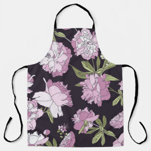 Delantal Patrón floral sin foco - un ramo de peonías. Ser