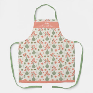 Delantal Patrón floral suave — Cocina con amor