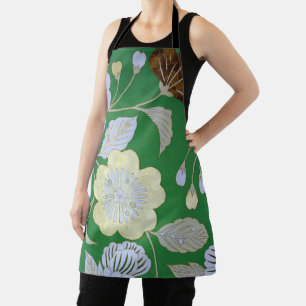 Delantal Patrón floral, textil de KIMONO japonés