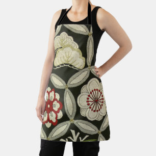 Delantal Patrón floral, textil de KIMONO japonés