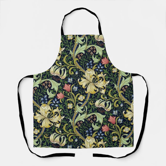 Delantal Patrón floral William Morris Golden Lily (Anverso)