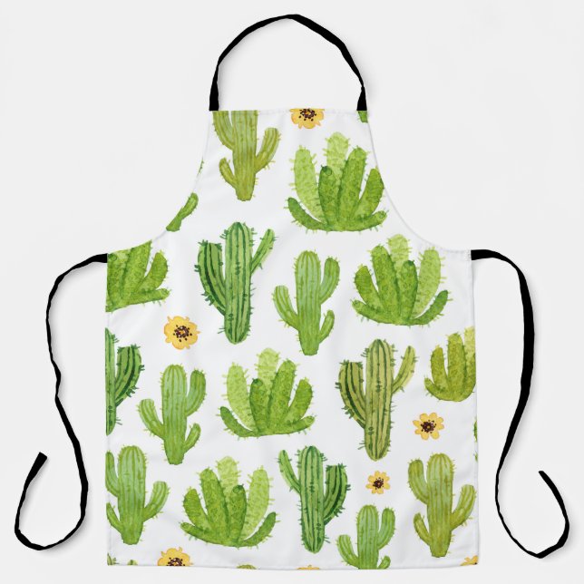 Delantal Patrón fluido de cactus (Anverso)