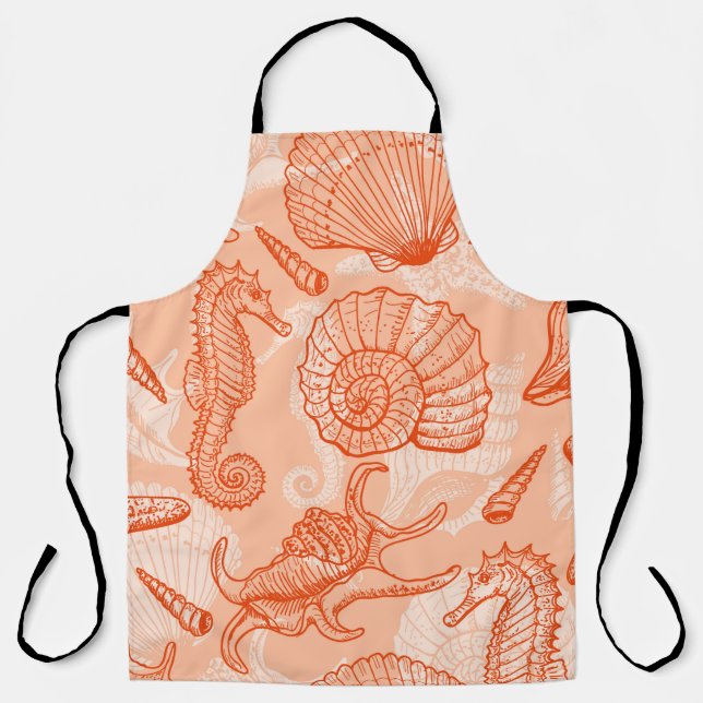 Delantal Patrón fluido de los animales marinos (Anverso)
