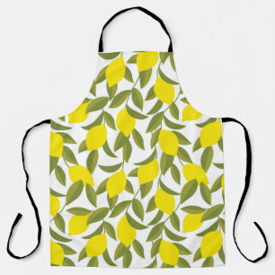 Delantal Patrón fluido del limón amarillo