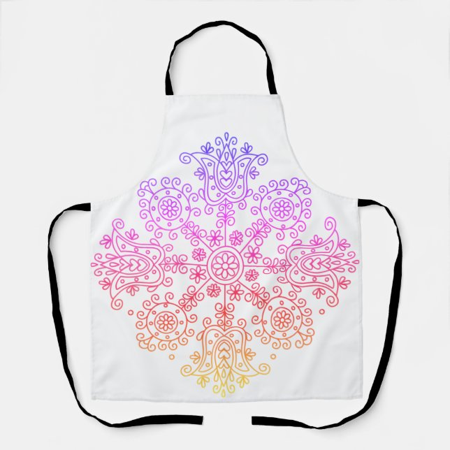 Delantal Patrón Folclórico Boho (Anverso)