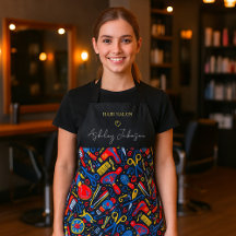 Patrón folclórico de salón de belleza - negro, roj