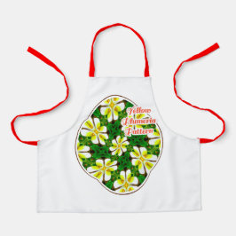 Delantal Patrón frangipano amarillo