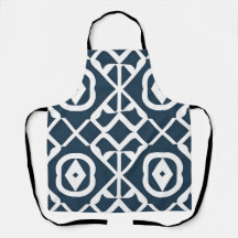 Patrón geométrico abstracto azul y blanco