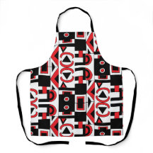 Patrón geométrico abstracto de blanco rojo negro