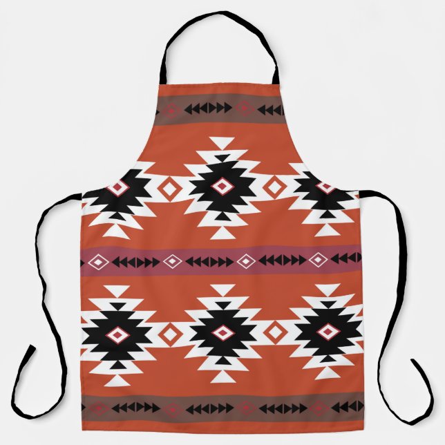 Delantal Patrón geométrico azteca colorido (Anverso)