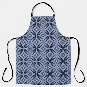 Delantal Patrón geométrico azul estilo retro
