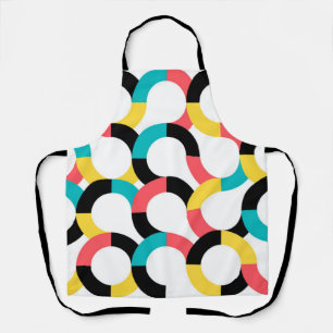 Delantal Patrón geométrico circular alegre y moderno