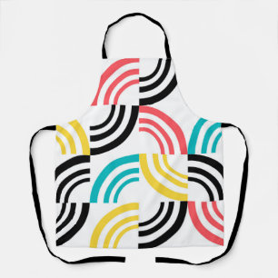 Delantal Patrón geométrico circular de color moderno y mode